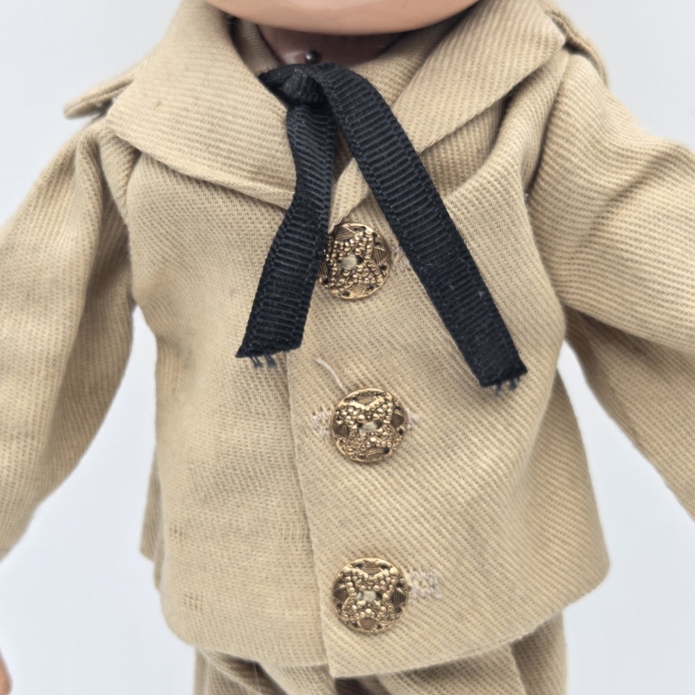 1938 Sunny Sam Soldier Flexy Doll By Ideal Toy Co. Composition Military 13" - Picture 6 of 16